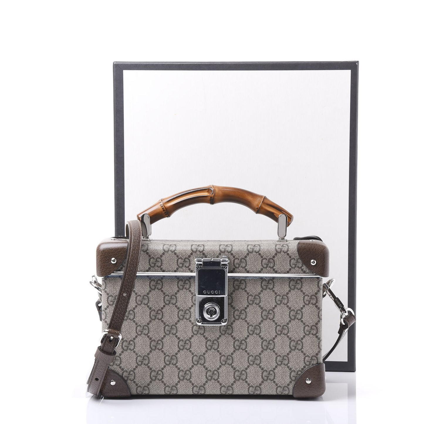GG Supreme Monogram Globe-Trotter Beauty Case Brown