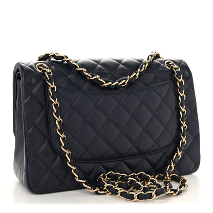 Chanel Caviar Quilted Jumbo Double Flap Navy Blue 3 of 11