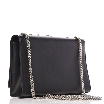 Saint Laurent Calfskin Embellished Medium Monogram Kate Satchel Black 3 of 11