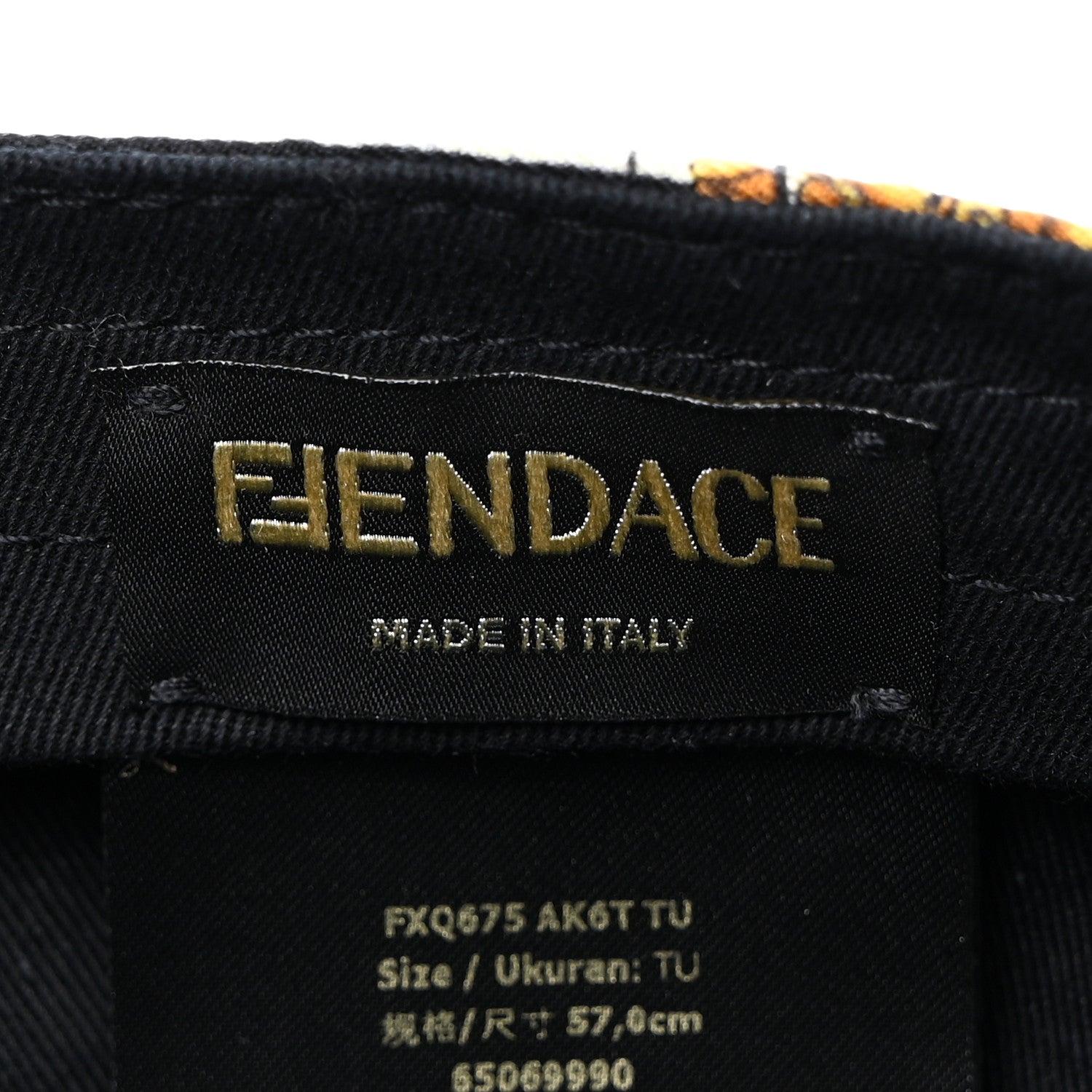 Fendi X VERSACE Silk FF Baroque Fendace Foulard Cap Gold 9 of 11