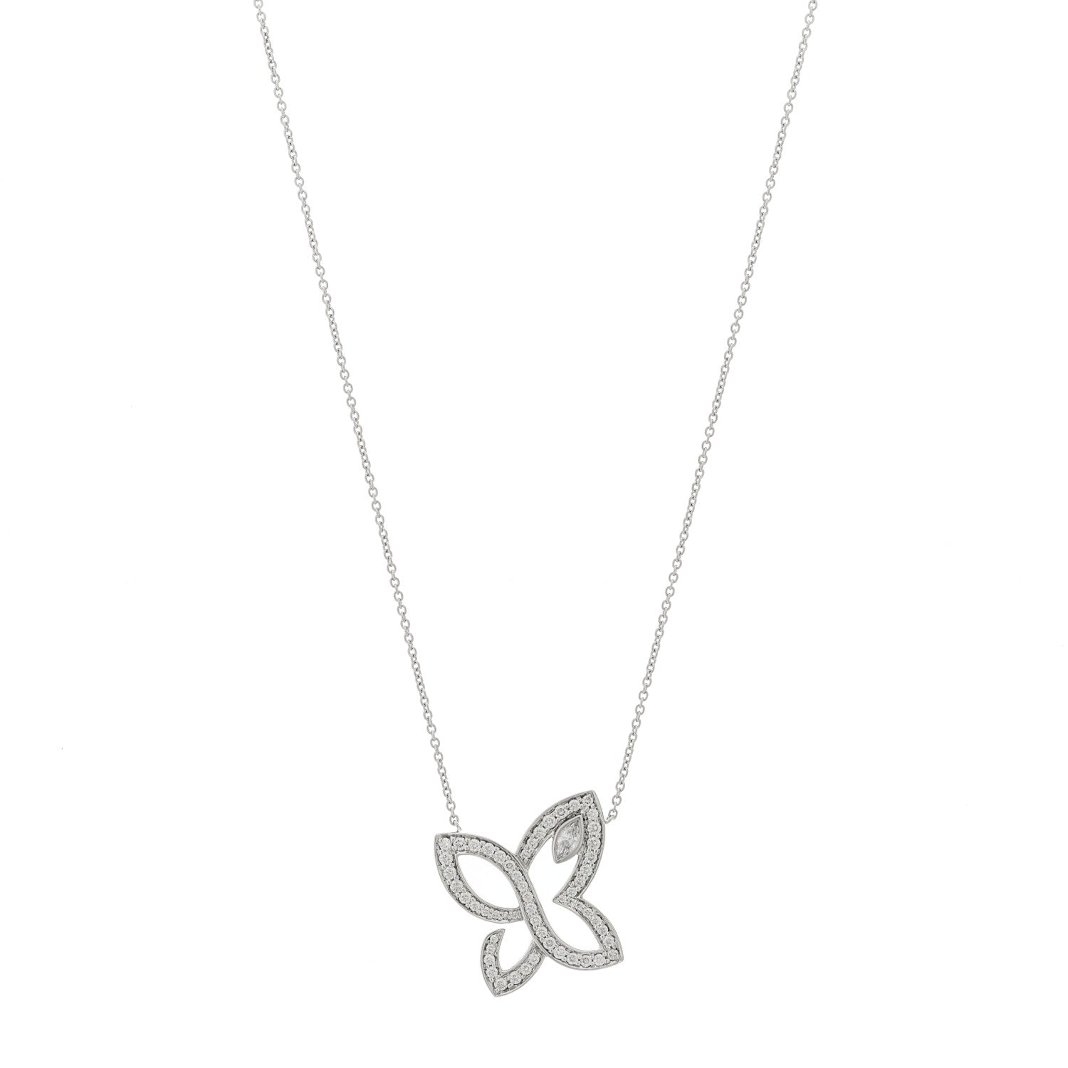 Harry Winston Platinum Diamond Infinite Lily Cluster Pendant Necklace 1 of 6