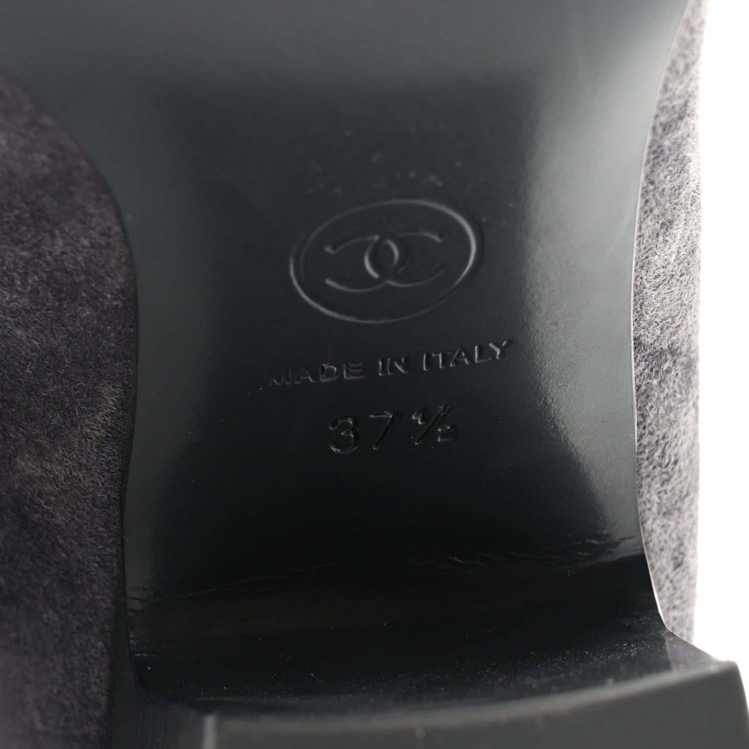 Chanel Suede Calfskin CC Short Boots 37.5 Grey 8 of 11
