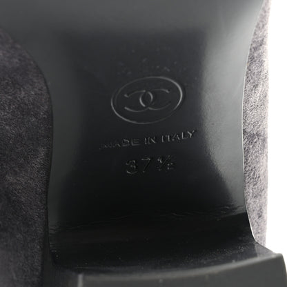 Chanel Suede Calfskin CC Short Boots 37.5 Grey 8 of 11