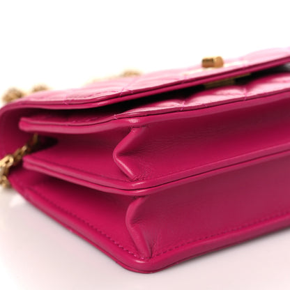 Chanel Aged Calfskin Quilted Mini Reissue Wallet On Chain WOC Fuchsia 9 of 10