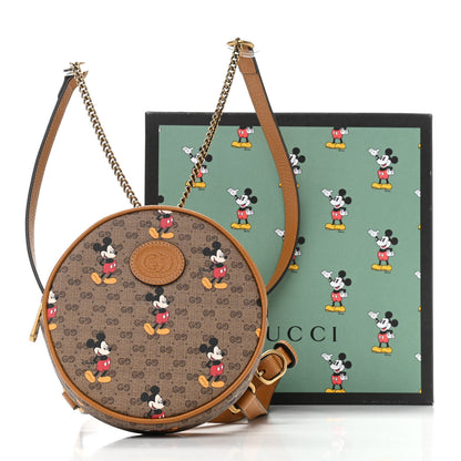 Gucci X DISNEY Mini Vintage GG Supreme Monogram Mickey Mouse Round Backpack Beige Vintage Sun Oil 11 of 11