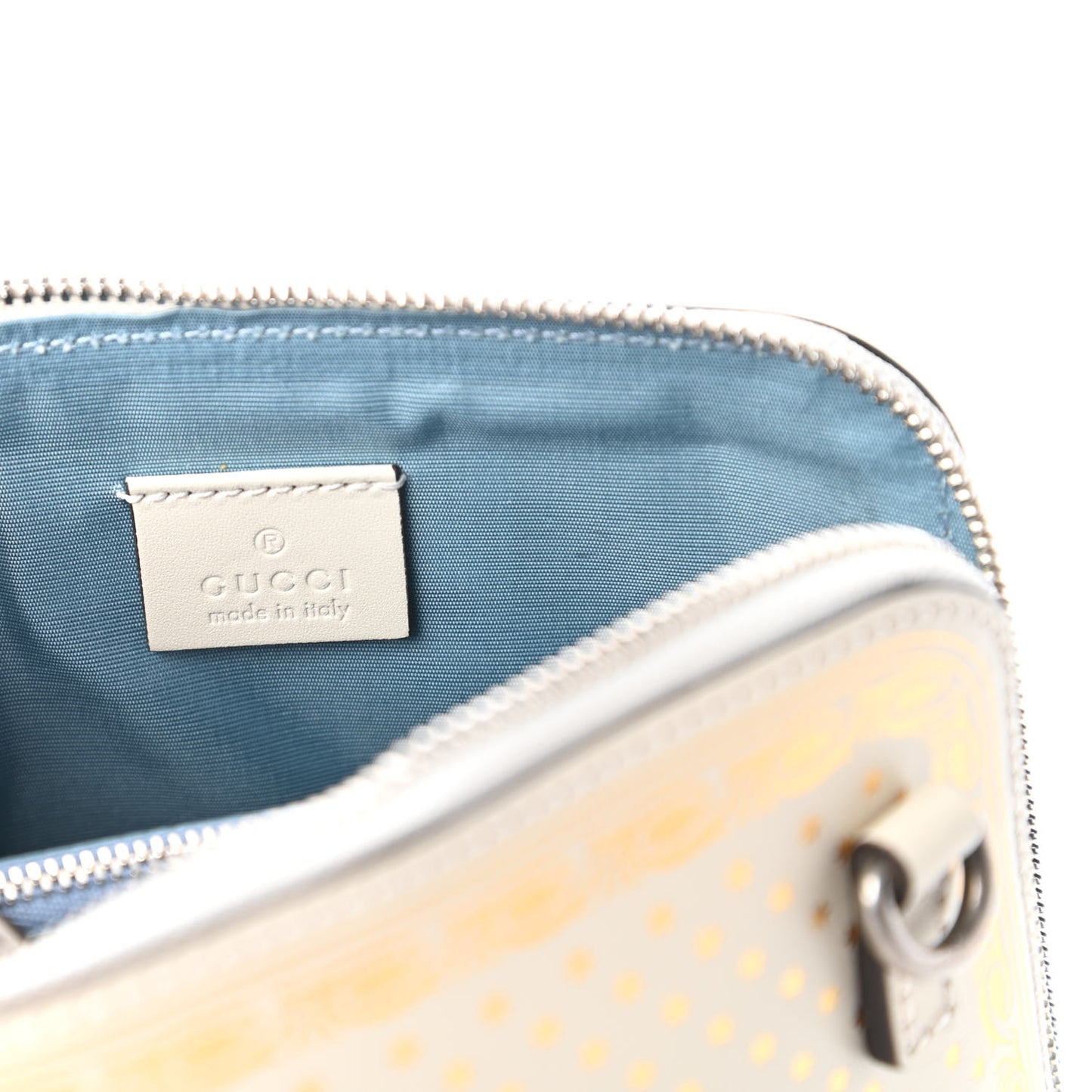 X SEGA Calfskin GUCCY Stars Mini Dome Shoulder Bag Moon Steller White Gold