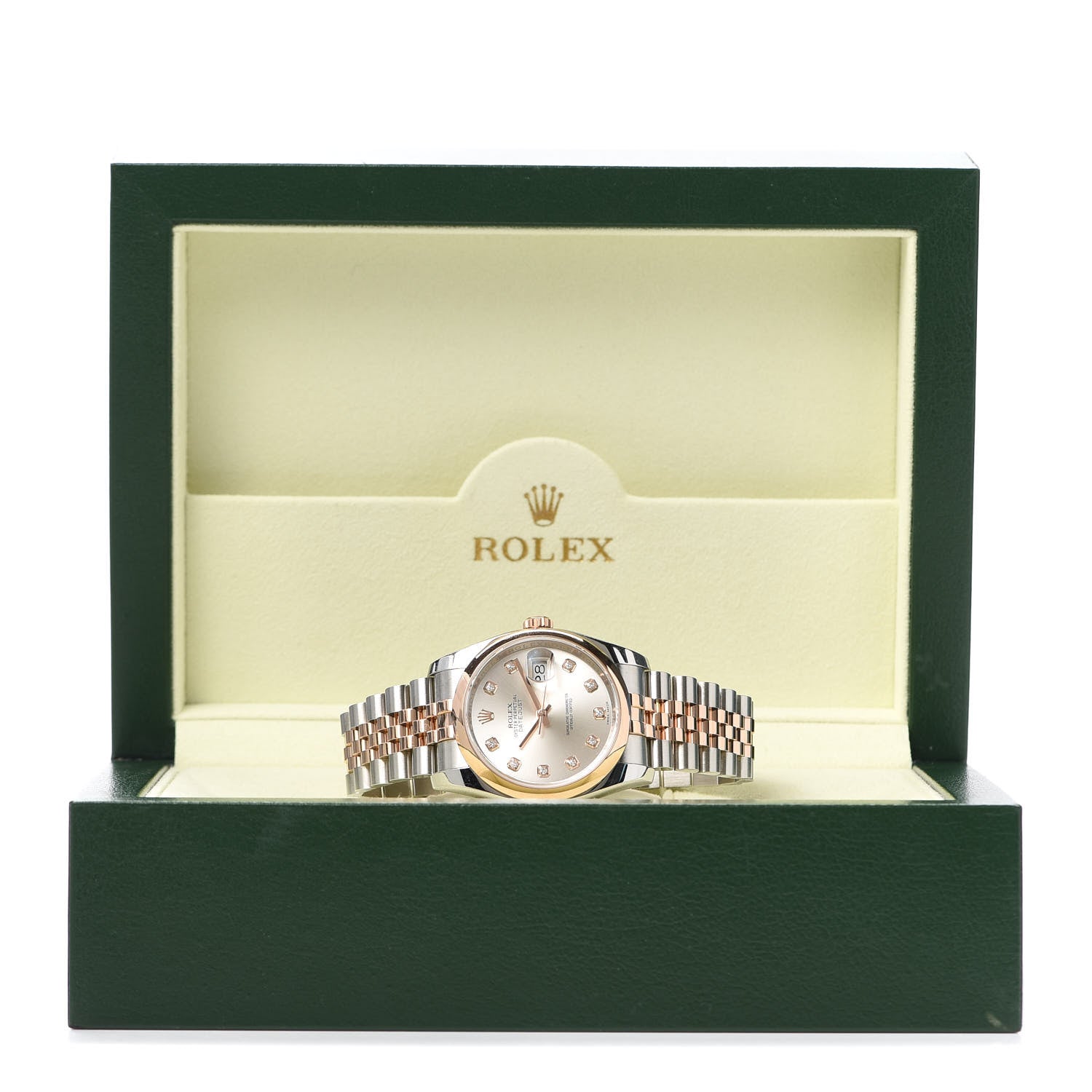 Rolex Stainless Steel 18K Everose Gold Diamond 36mm Oyster Perpetual Datejust Watch Silver 116201 5 of 5
