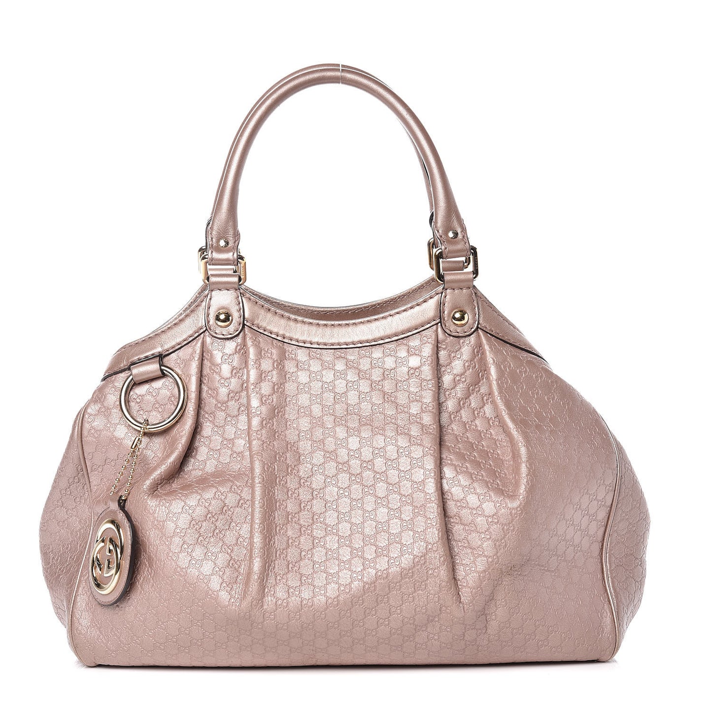 Metallic Microguccissima Medium Sukey Tote Dark Cipria