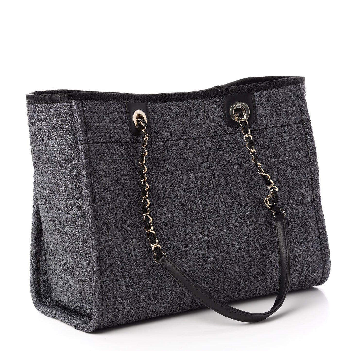 Lurex Boucle Small Deauville Tote Black