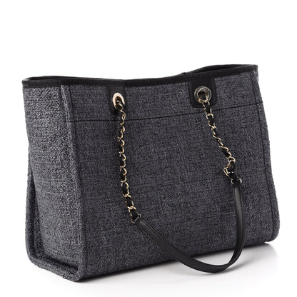 Chanel Lurex Boucle Small Deauville Tote Black 3 of 11