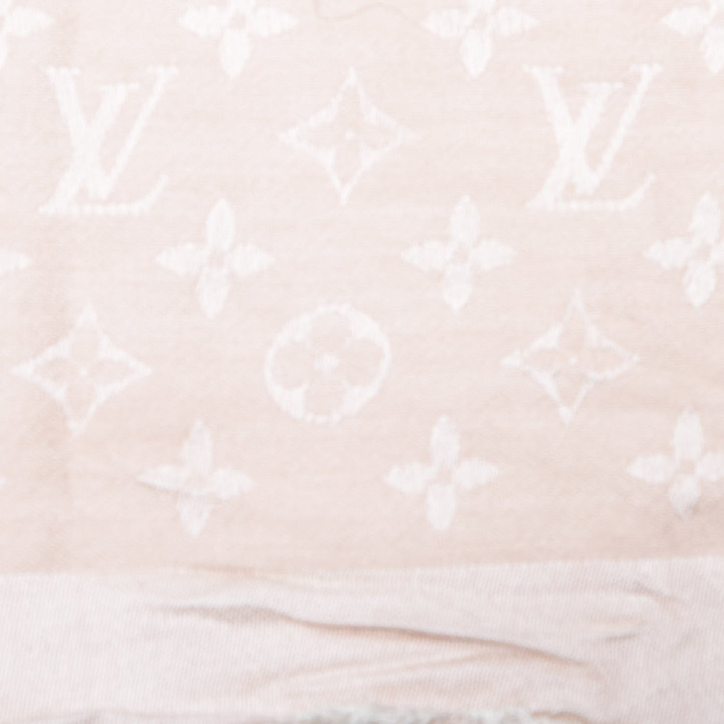 Silk Wool Monogram Denim Shawl Pink