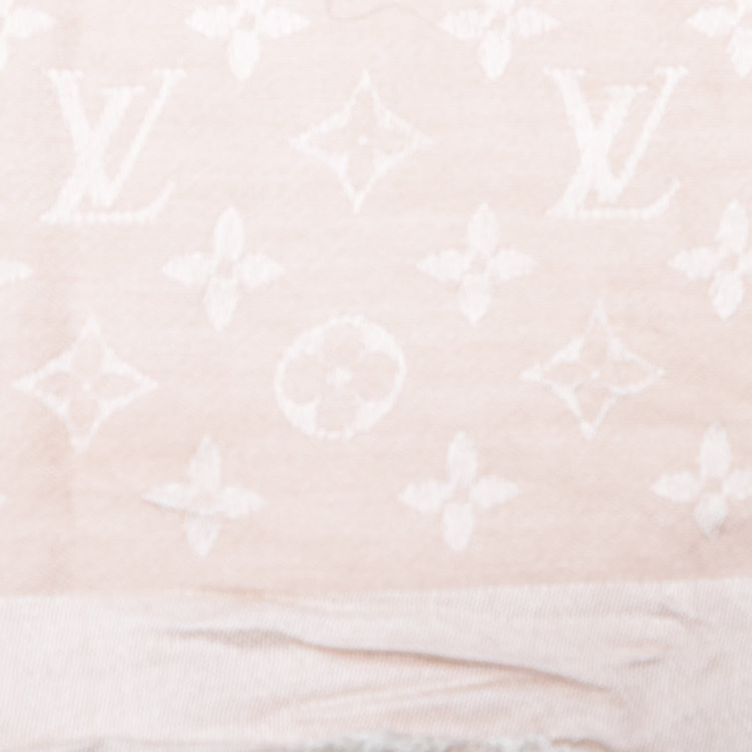 Louis Vuitton Silk Wool Monogram Denim Shawl Pink 3 of 4