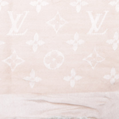 Louis Vuitton Silk Wool Monogram Denim Shawl Pink 3 of 4