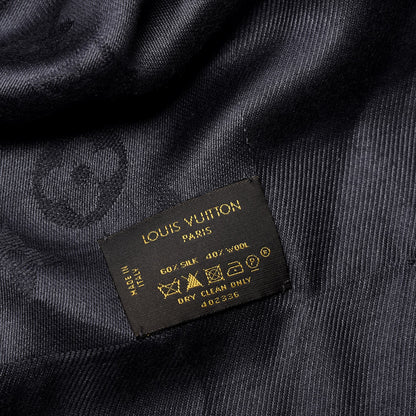 Louis Vuitton Wool Silk Monogram Shawl Anthracite 5 of 5