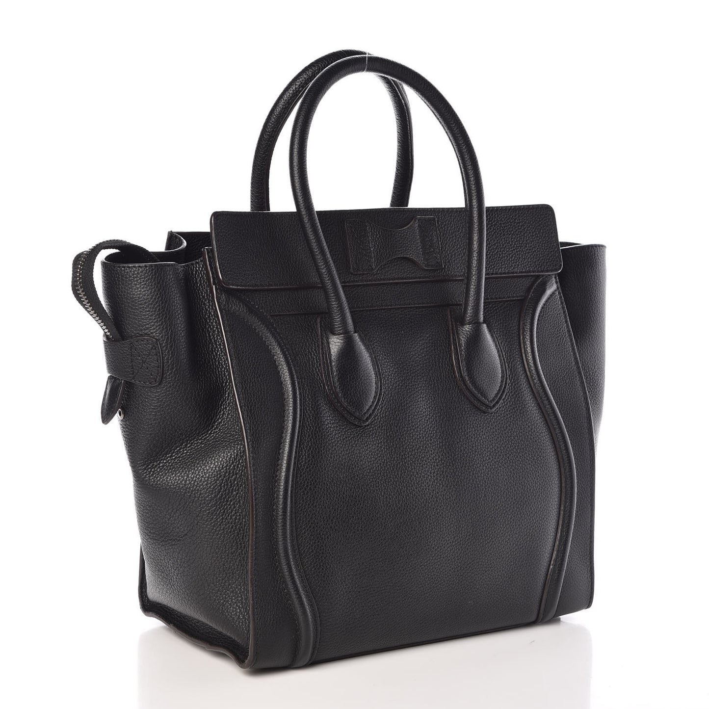 Drummed Calfskin Mini Luggage Black