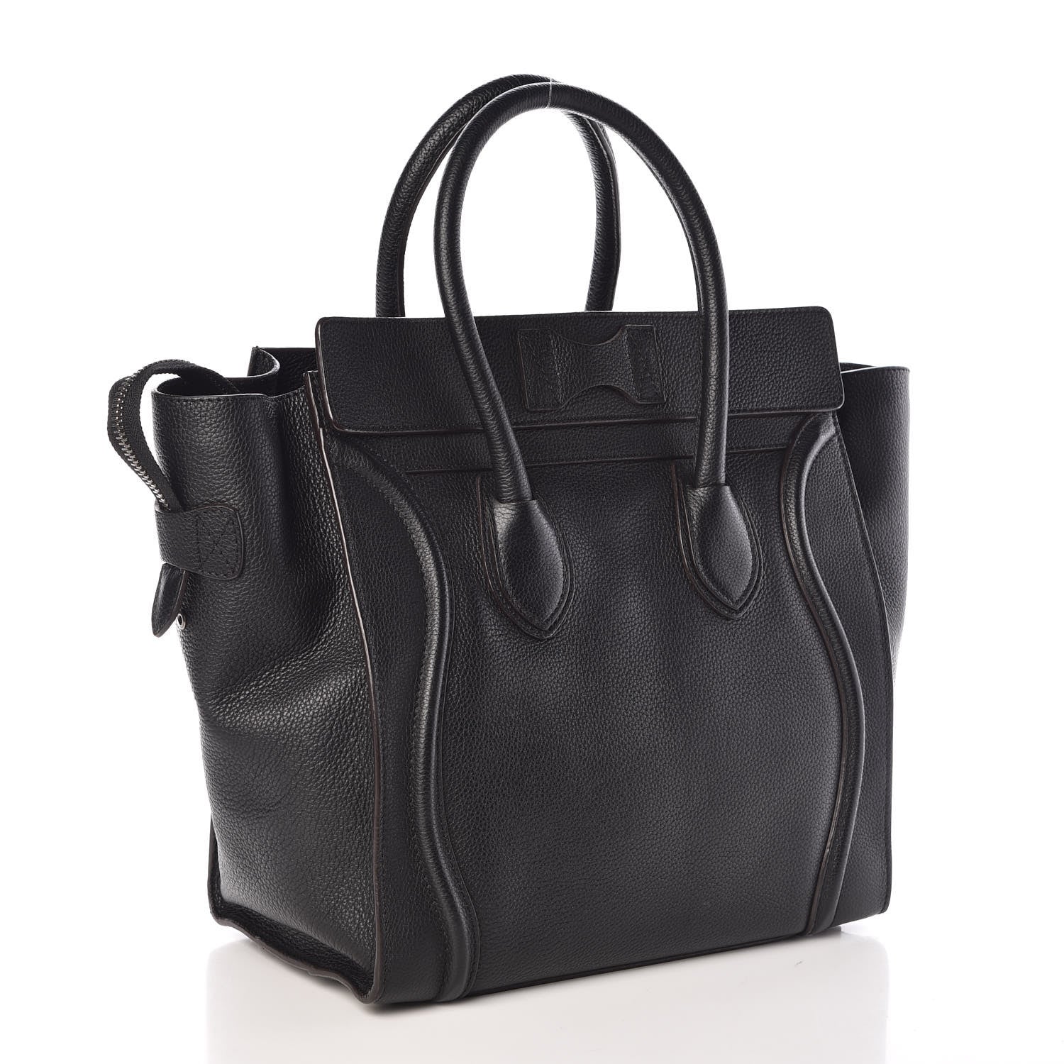 Celine Drummed Calfskin Mini Luggage Black 3 of 10