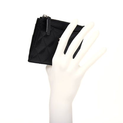 Chanel Caviar Quilted CC Zip Card Holder Black 2 of 13