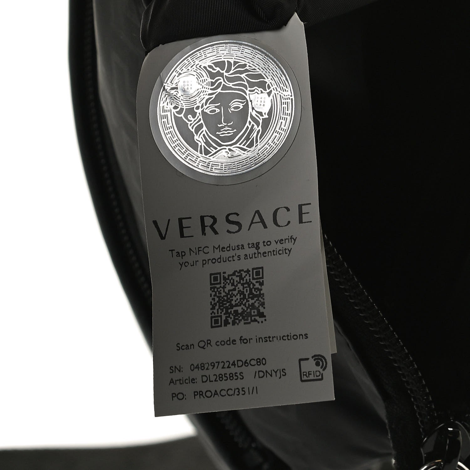 Versace Nylon Crossbody Bag Black 7 of 13