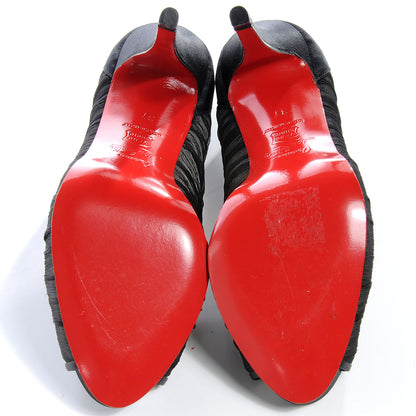 Christian Louboutin Satin Chiffon Ambrosina Pumps 37 Black 5 of 7