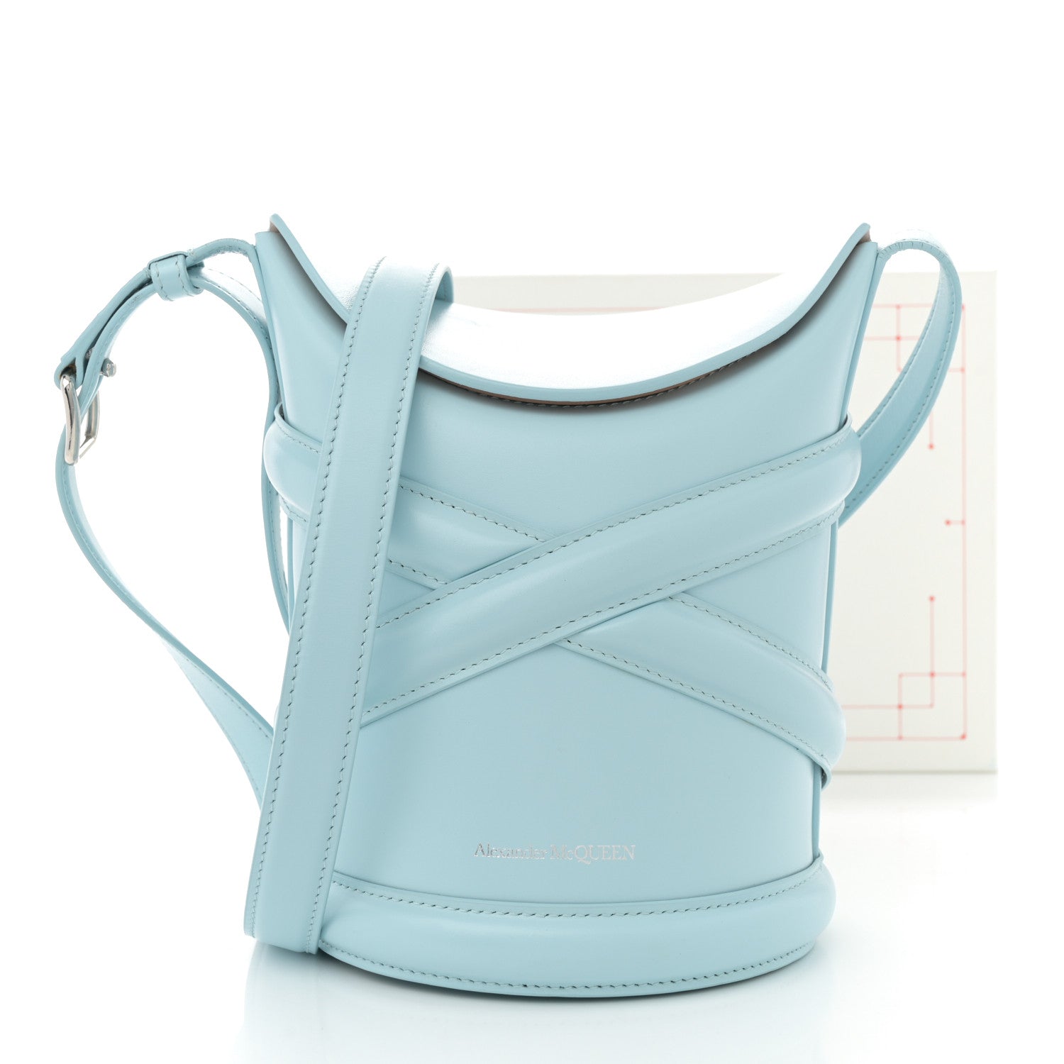 Alexander McQueen Calfskin Mini Curve Bucket Bag Pale Blue 12 of 12
