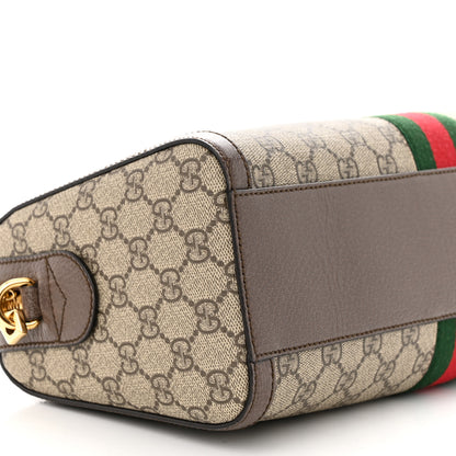 Gucci GG Supreme Monogram Web Medium Ophidia Boston Brown 9 of 11