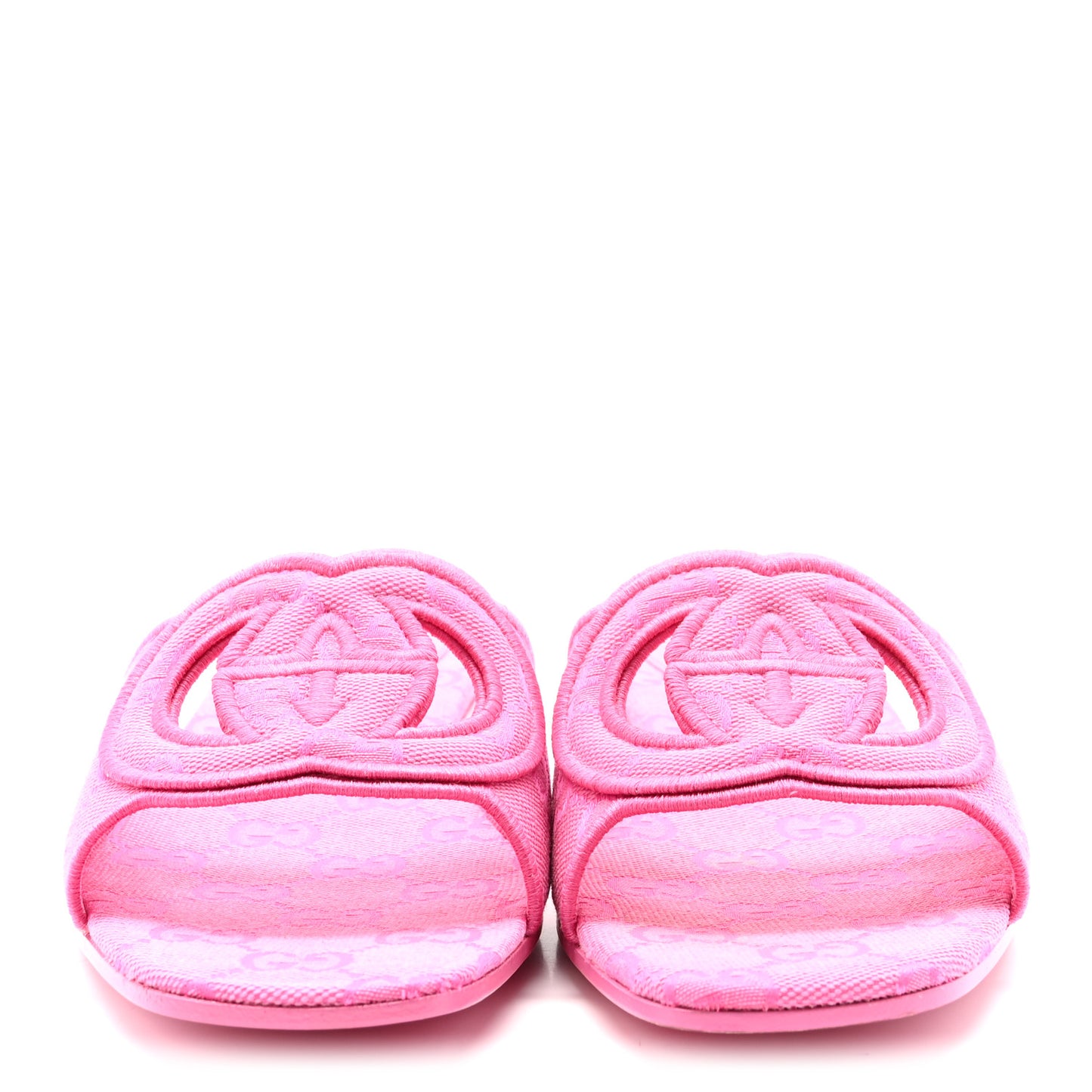Canvas Interlocking G Womens Slide Sandals 38 Blossom Rose