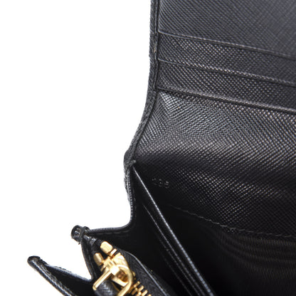 Prada Saffiano Metal Continental Flap Wallet Black 8 of 8