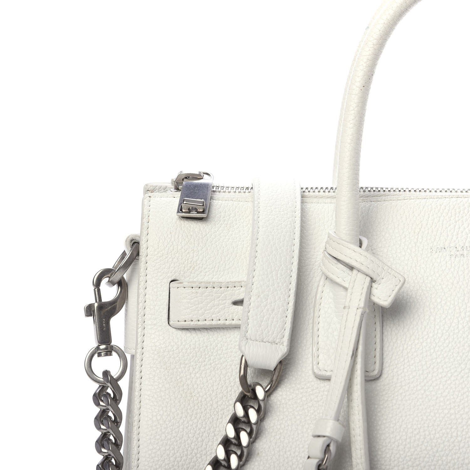Saint Laurent Grained Calfskin Baby Supple Sac De Jour White 17 of 22