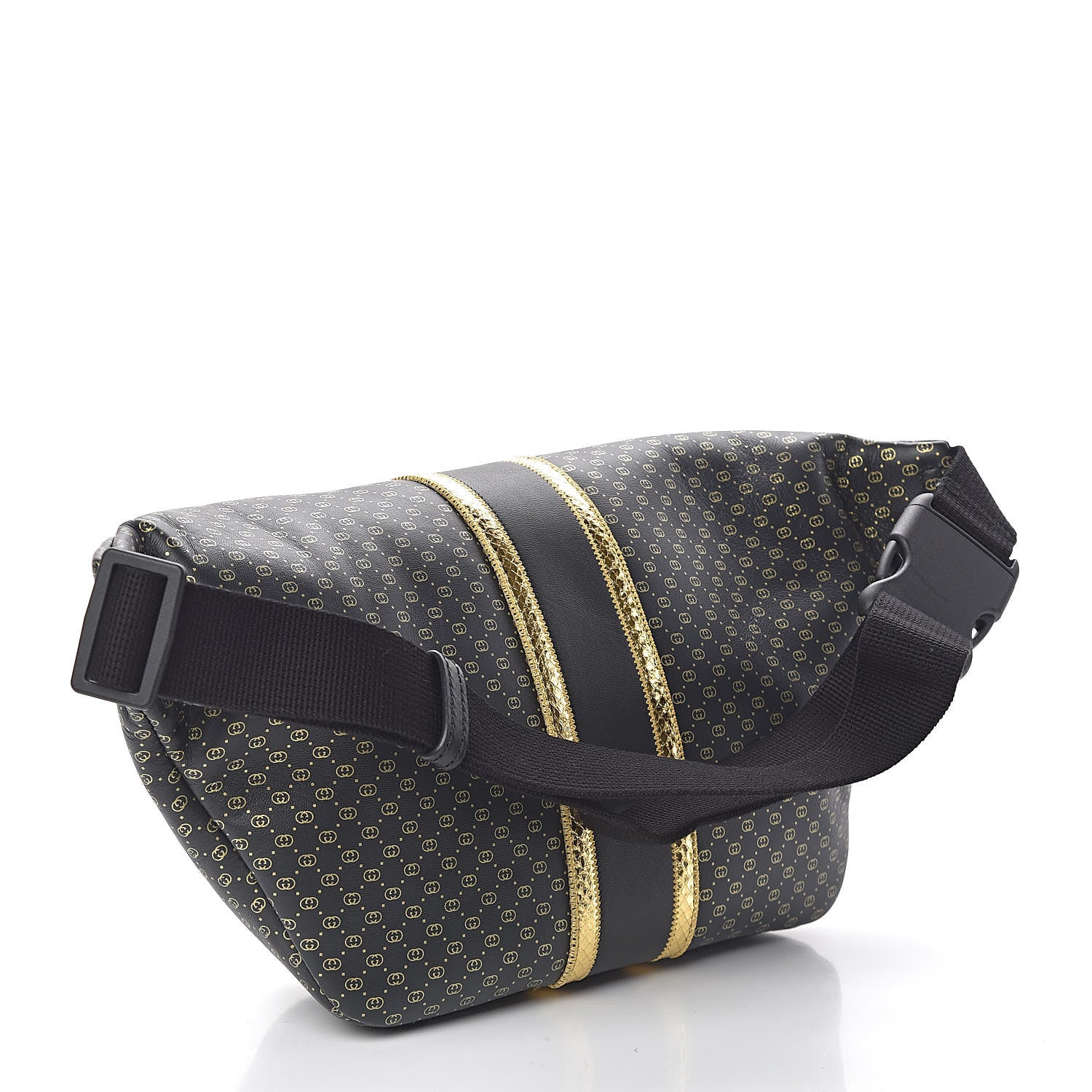 Gucci X DAPPER DAN Calfskin Laminated Ayers GG Micro Monogram Belt Bag Black 4 of 12