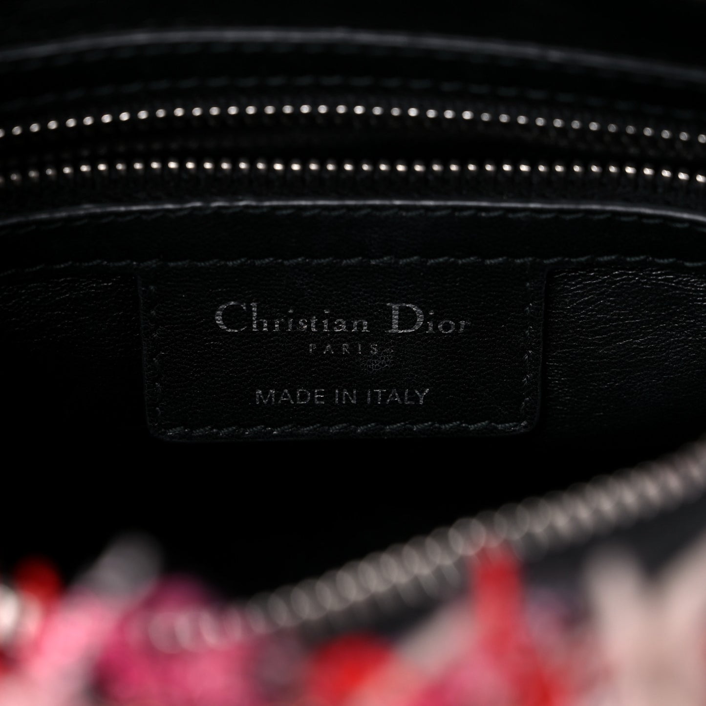Tweed Fringe Cannage Embroidered Medium Lady Dior Pink Black Multicolor