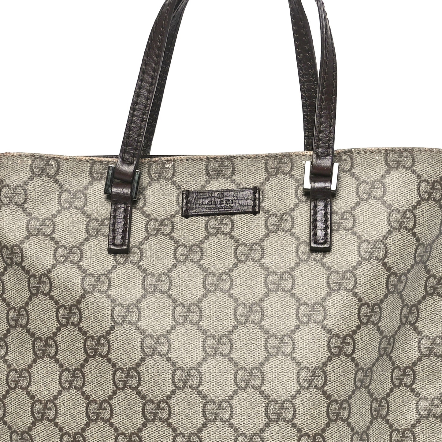 GG Plus Monogram Flat Vertical Tote Dark Brown