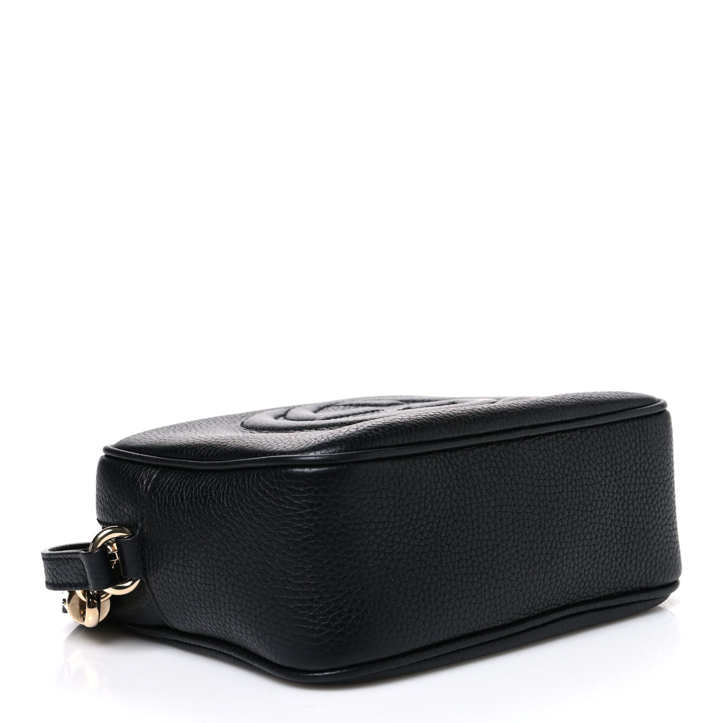 Pebbled Calfskin Small Soho Disco Bag Black