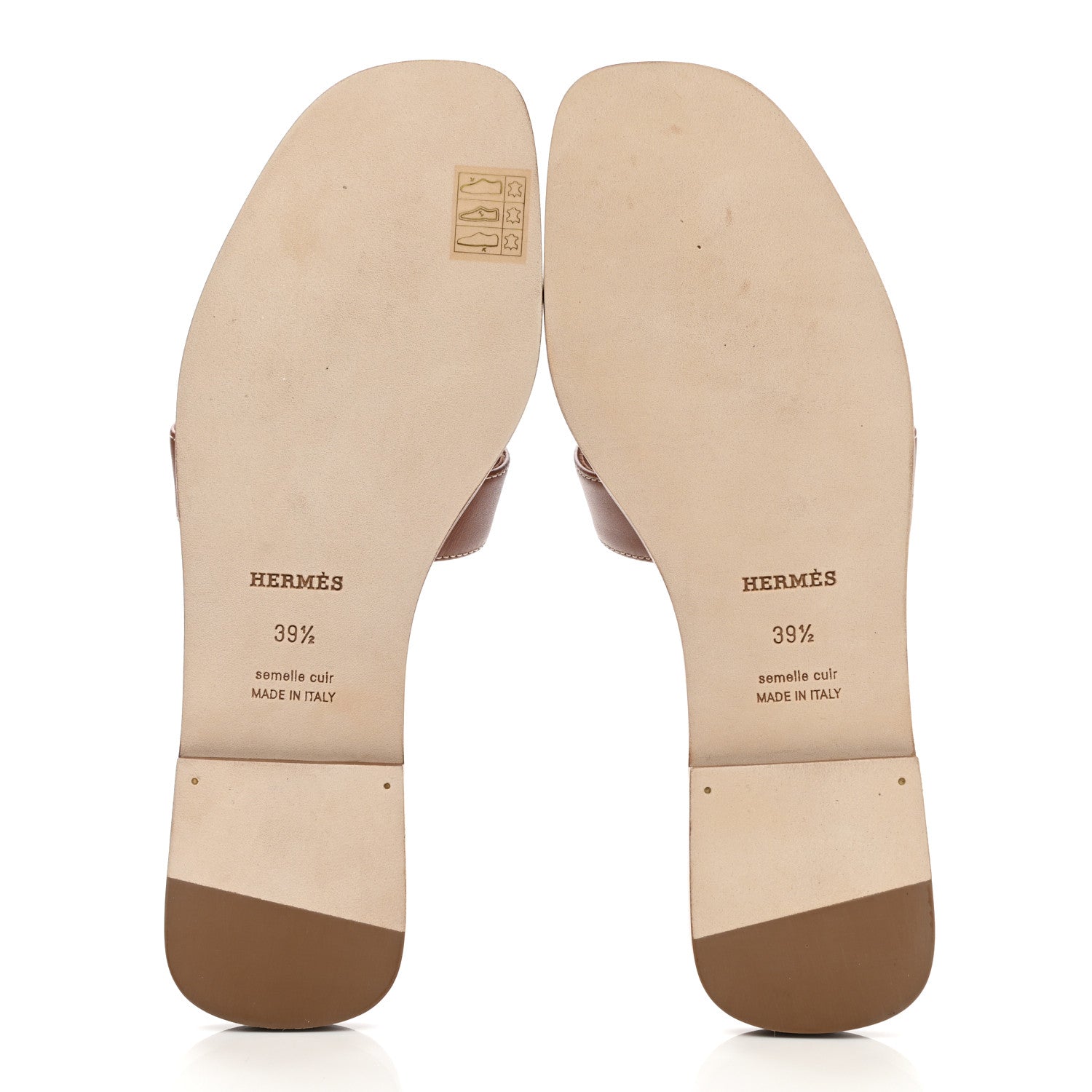 Hermes Box Calfskin Oran Sandals 39.5 Gold 5 of 9