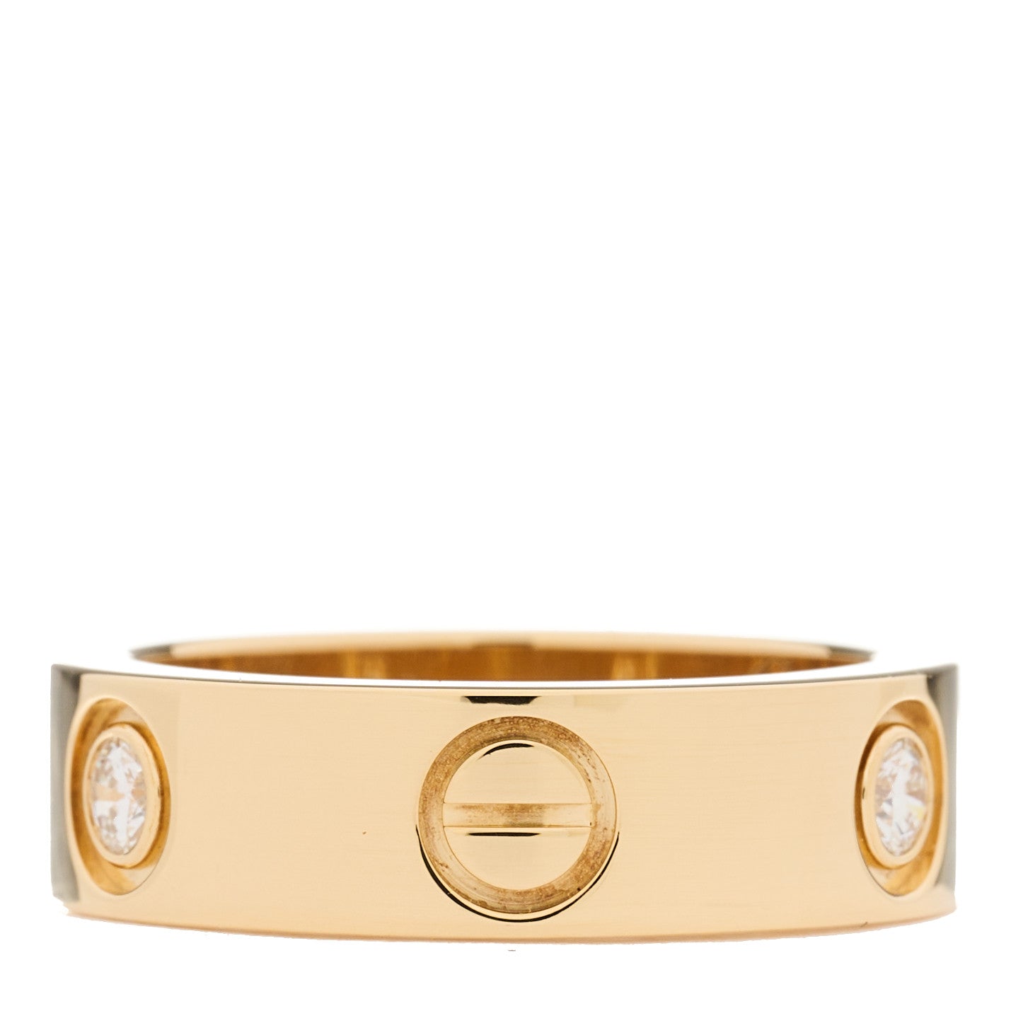 Cartier 18K Yellow Gold 3 Diamond 5.5mm LOVE Ring 50 5.25 3 of 5