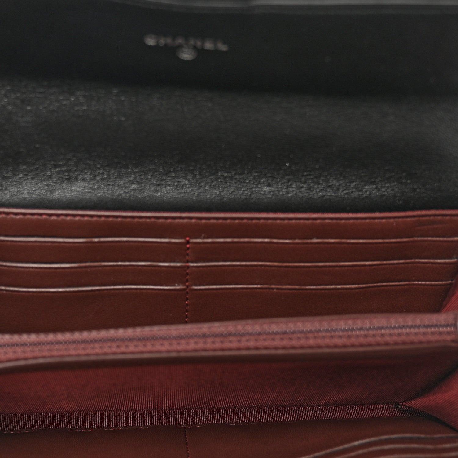 Chanel Lambskin Quilted Large Gusset Flap Wallet Black 5 of 8