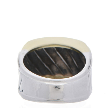 David Yurman Sterling Silver 14K Yellow Gold 14.5mm Thoroughbred Ring 50 5.5 3 of 5