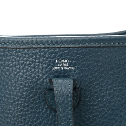 Hermes Taurillon Clemence Amazone Evelyne TPM Colvert Bleu Atoll 7 of 10