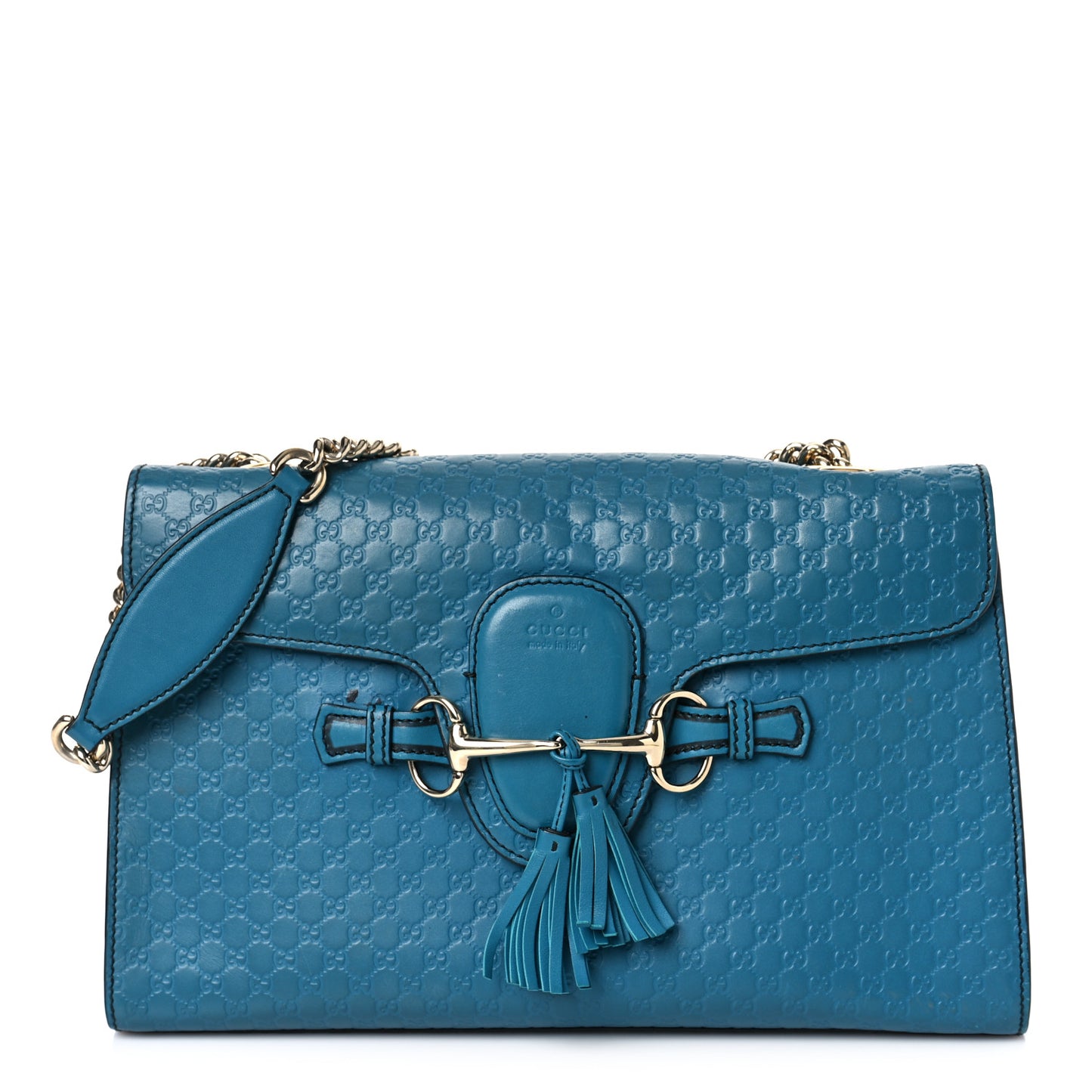 Soft Microguccissima Medium Emily Chain Shoulder Bag Deep Cobalt