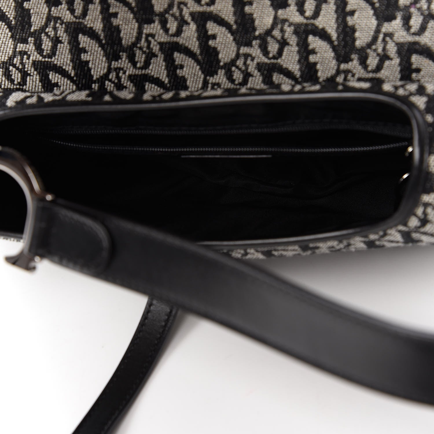 Christian Dior Monogram Double Saddle Bag Black 5 of 10