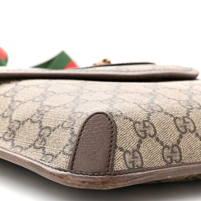 Gucci GG Supreme Monogram Web Medium Neo Vintage Flap Messenger Bag Beige New Acero 9 of 14