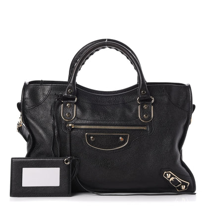 Balenciaga Chevre Gold Metallic Edge Hardware City Black 1 of 7