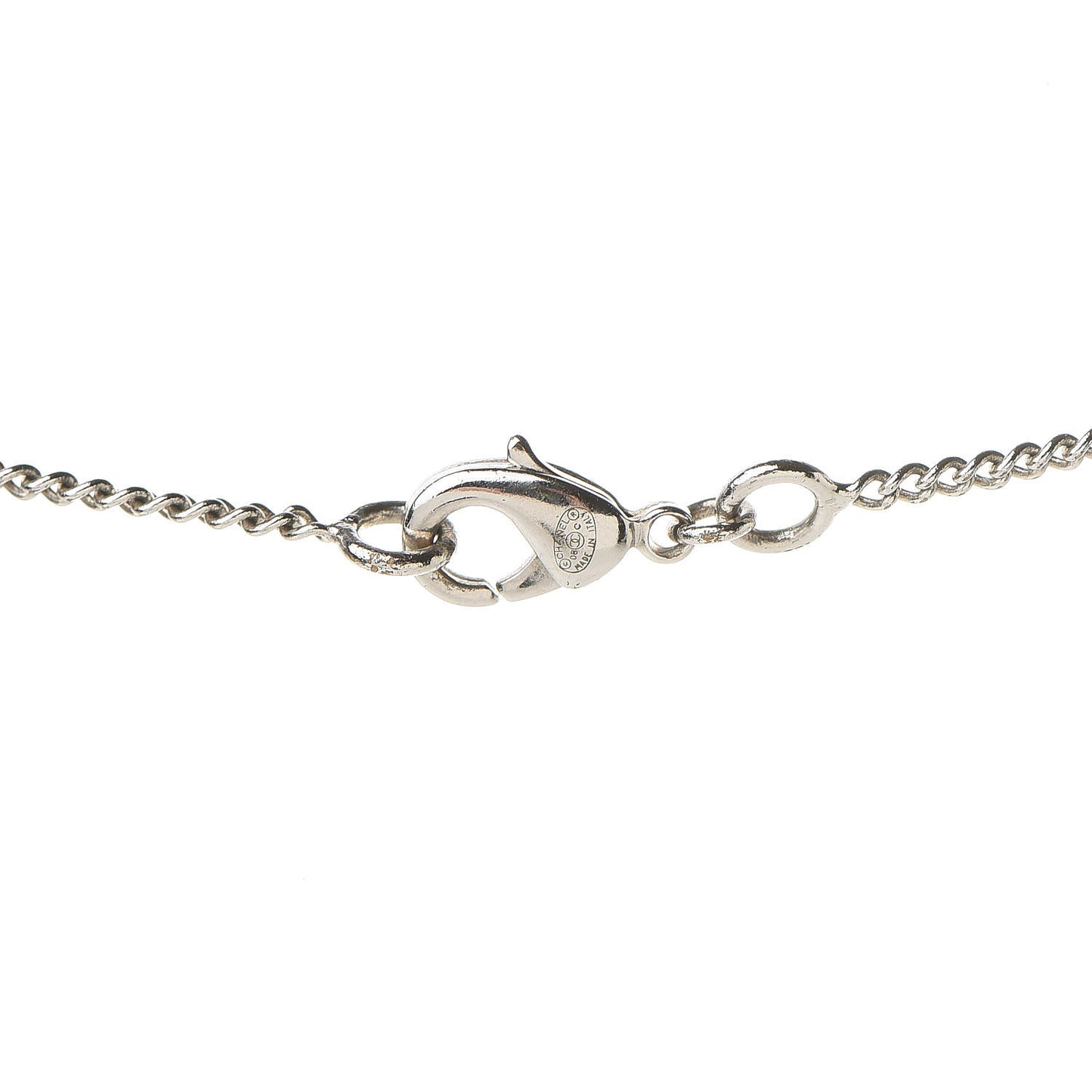 Crystal CC Camellia Necklace Silver