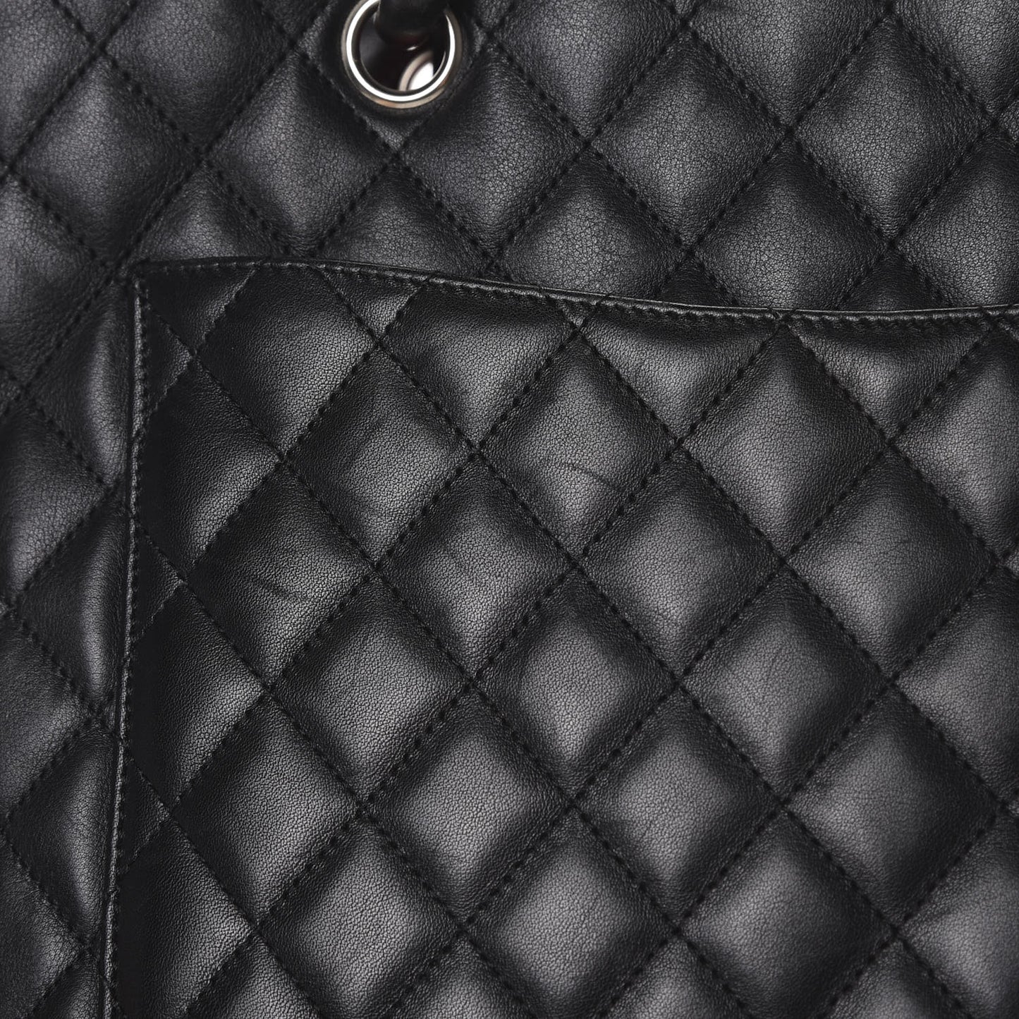 Calfskin Quilted Large Cambon Tote Black