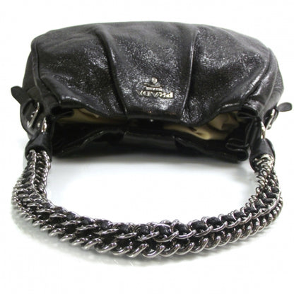 Prada Cervo Lux Chain Shoulder Bag Black 5 of 9