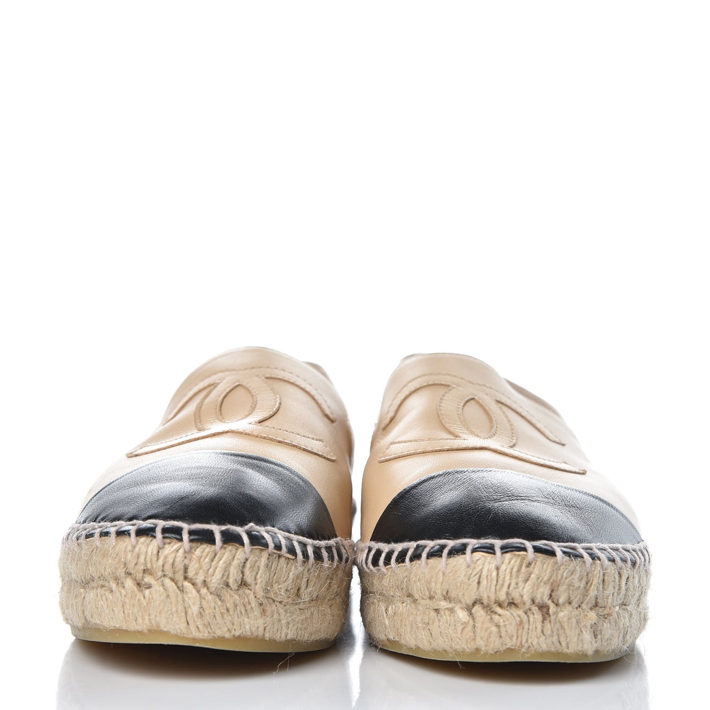 Lambskin CC Espadrilles 40 Beige Black