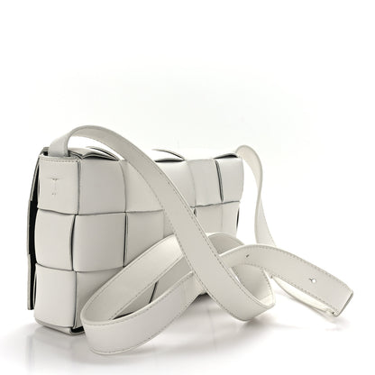 Bottega Veneta Lambskin Maxi Intrecciato Cassette Crossbody Bag White 3 of 8