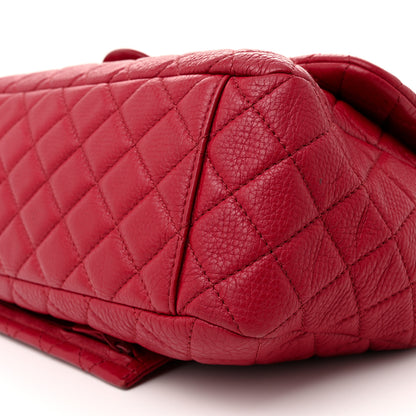 Chanel Metallized Calfskin Quilted Small XXL Travel Flap Bag Red 10 of 12