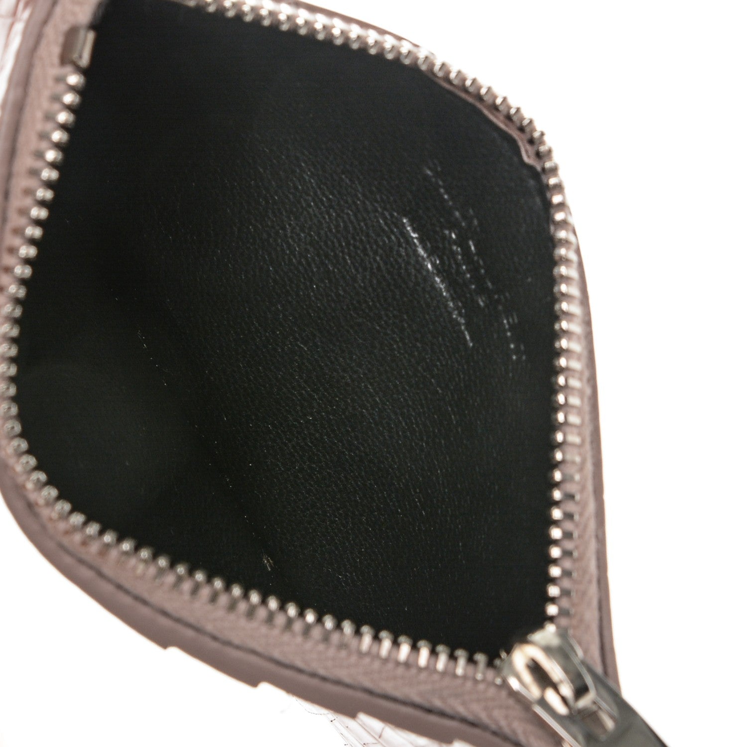 Saint Laurent Calfskin Crocodile Embossed 5 Fragments Zip Pouch Card Holder Rose Antic 6 of 6