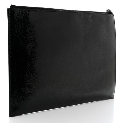 Saint Laurent Texturized Patent Monogram iPad Case Black 3 of 10