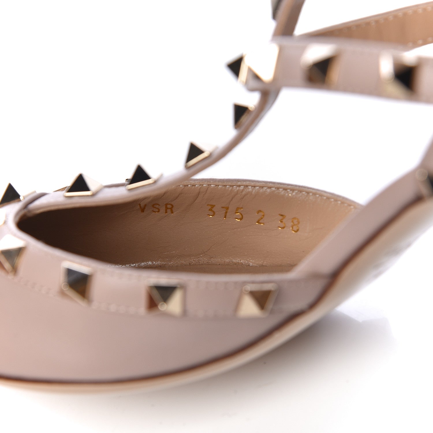 Valentino Garavani Calfskin Nappa Rockstud Ankle Strap 65mm Pumps 38 Poudre 8 of 9